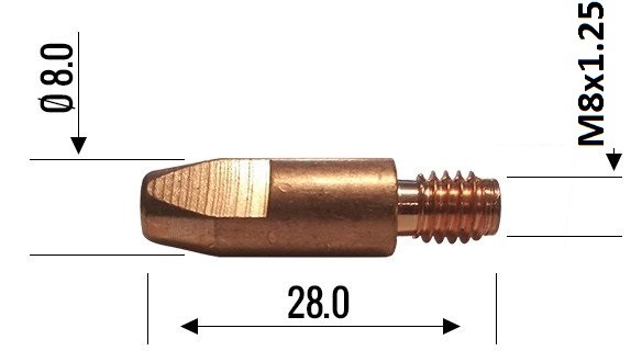 Końcówka prądowa BINZEL M8/0,8mm E-Cu 140,0114