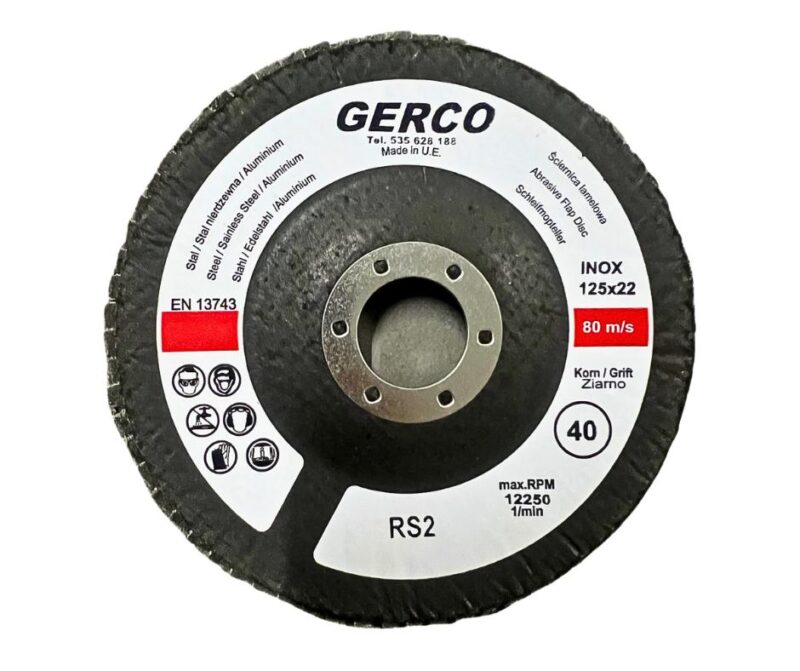 Ściernica listkowa skośna cyrkonowa 125 mm RS2 GERCO gr. 40, 60, 80 - Image 3