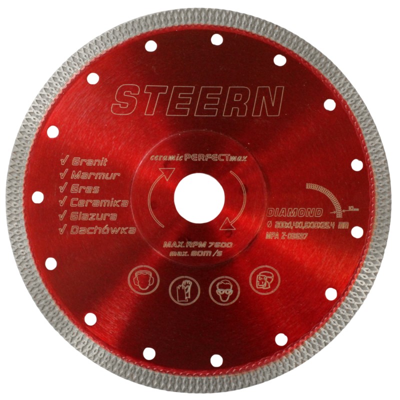 Tarcza diamentowa STEERN CERAMIC PREMIUM MAX do precyzyjnego cięcia ceramiki i gresu
