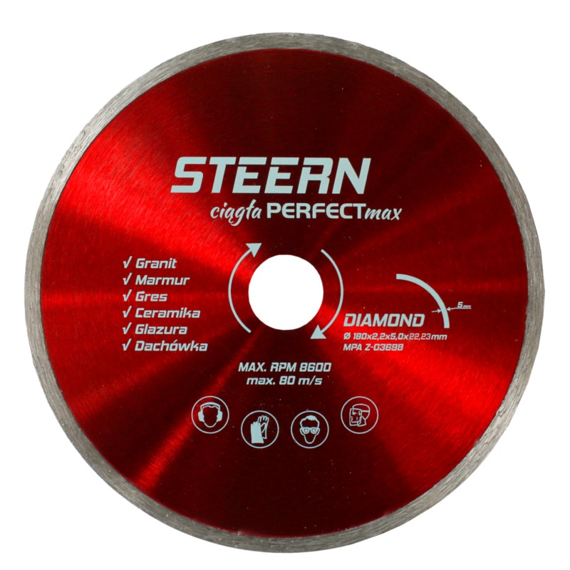 Tarcza diamentowa STEERN CIĄGŁA PERFECT MAX – profesjonalna tarcza do glazury