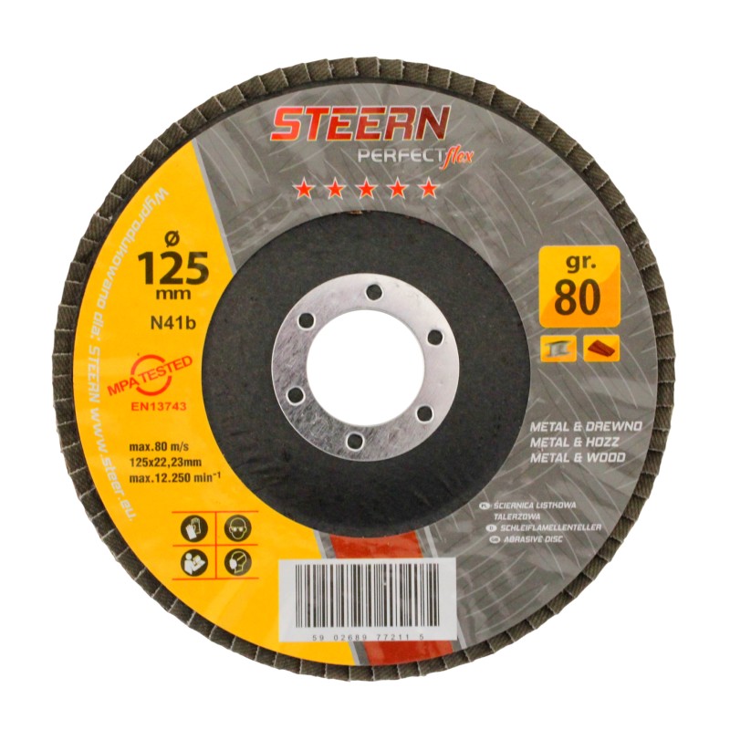 Tarcza listkowa STEERN 125 mm do szlifowania metalu
