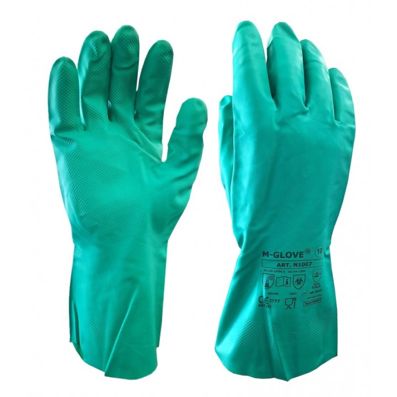Rękawiczki nitrylowe M-GLOVE N1007 4101X wytrzymałe rękawice jednorazowe do prac technicznych